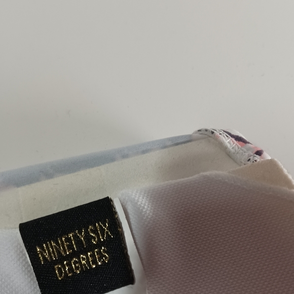 NEW NINETY SIX DEGREES Gray Pink Tie Dye Front Zipper Strapless Bikini Top M - Picture 9 of 9